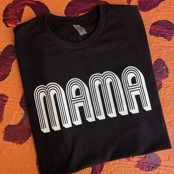 Thelattimoreclaim Retro Mama Graphic Tee - Black Casual Vintage Shirt for Women 3 Thelattimoreclaim Featured Graphic Tees Black Retro Mama Tee