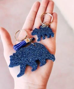 The Cinchy Cowgirl Accessories, Gifts & More Blue & Silver Mama Bear & Baby Keychain