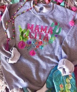 Thelattimoreclaim Gray Mamacita Sweatshirt