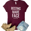Cinchy Cowgirl Maroon Resting Mare Face Graphic Tee - Soft Short Sleeve T-Shirt 2 The Cinchy Cowgirl Clothing Maroon Resting Mare Face Short Sleeve Graphic Tee