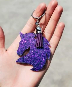 The Cinchy Cowgirl Midnight Purple Horse Keychain