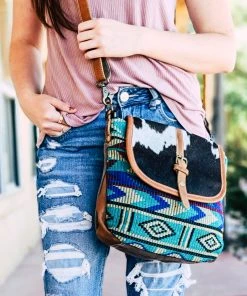 Myra Multi Color Aztec Cowhide Messenger Handbag Handbags & Wallets