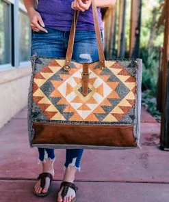 Myra Multi-Colored Rug Weekender Handbag