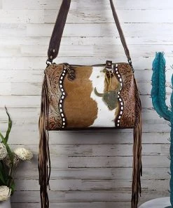 Myra Cowhide & Steer Skull Crossbody Handbag - MEGA SALE | Stylish & Durable Leather Bag -The Cinchy Cowgirl Store myrasteerandcowhidehandbagstylea33441 1080x