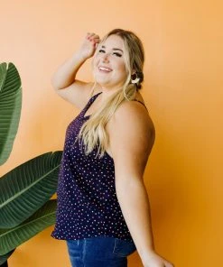 Ave Shops Clothing Navy Star Tank