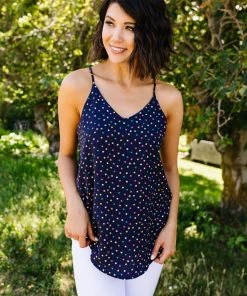 Ave Shops Clothing Navy Star Tank