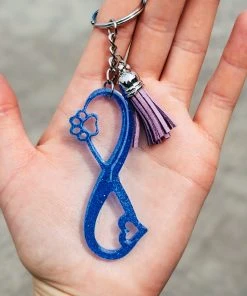 The Cinchy Cowgirl Accessories, Gifts & More Paw Print & Heart Infinity Periwinkle Keychain