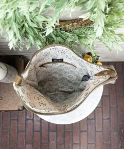 Myra Handbags & Wallets Peach Floral Hobo Handbag