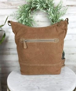 Myra Handbags & Wallets Peach Floral Hobo Handbag