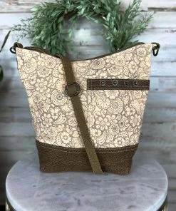 Myra Handbags & Wallets Peach Floral Hobo Handbag