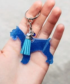 The Cinchy Cowgirl Accessories, Gifts & More Periwinkle Schnauzer Keychain