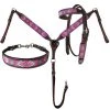 Shiloh Pink Aztec Beaded 3 Piece Headstall Set - Elegant Horse & Dog Accessory 1 Shiloh Pink Aztec Beaded 3 Piece Headstall Set