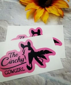 The Cinchy Cowgirl Pink Logo Stickers- 2 Pack Accessories, Gifts & More