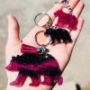 The Cinchy Cowgirl Pink & Black Mama Bear & 2 Mini (Set Of 3) Keychain Resin Keychains