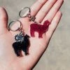Cinchy Cowgirl Resin Keychains Pink & Black Llama Mini (Set Of 2) - Unique Gift & Accessory 1 The Cinchy Cowgirl Resin Keychains Pink & Black Llama Mini (Set Of 2) Keychain