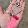 Cinchy Cowgirl Pink & Champagne Heart Keychain Set of 2 | Resin Keychains | Perfect Gift 2 The Cinchy Cowgirl Pink & Champagne Heart (Set Of 2) Keychain
