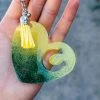 The Cinchy Cowgirl Green & Yellow Horseshoe Heart Keychain Accessories, Gifts & More