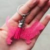 The Cinchy Cowgirl Pink Basset Hound Keychain