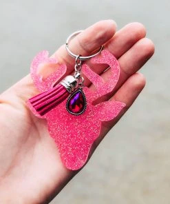 The Cinchy Cowgirl Pink Deer Keychain
