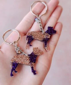 The Cinchy Cowgirl Champagne & Purple Pitbull Mini (Set Of 2) Keychain Accessories, Gifts & More