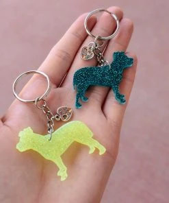 The Cinchy Cowgirl Accessories, Gifts & More Pitbull Minis (Set Of 2) Keychain