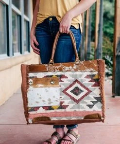 Myra Brown Cowhide Pocket Weekender