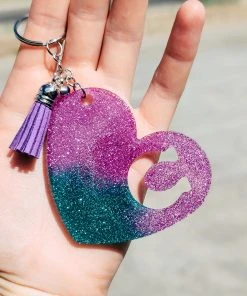The Cinchy Cowgirl Purple & Teal Horseshoe Heart Keychain Accessories, Gifts & More