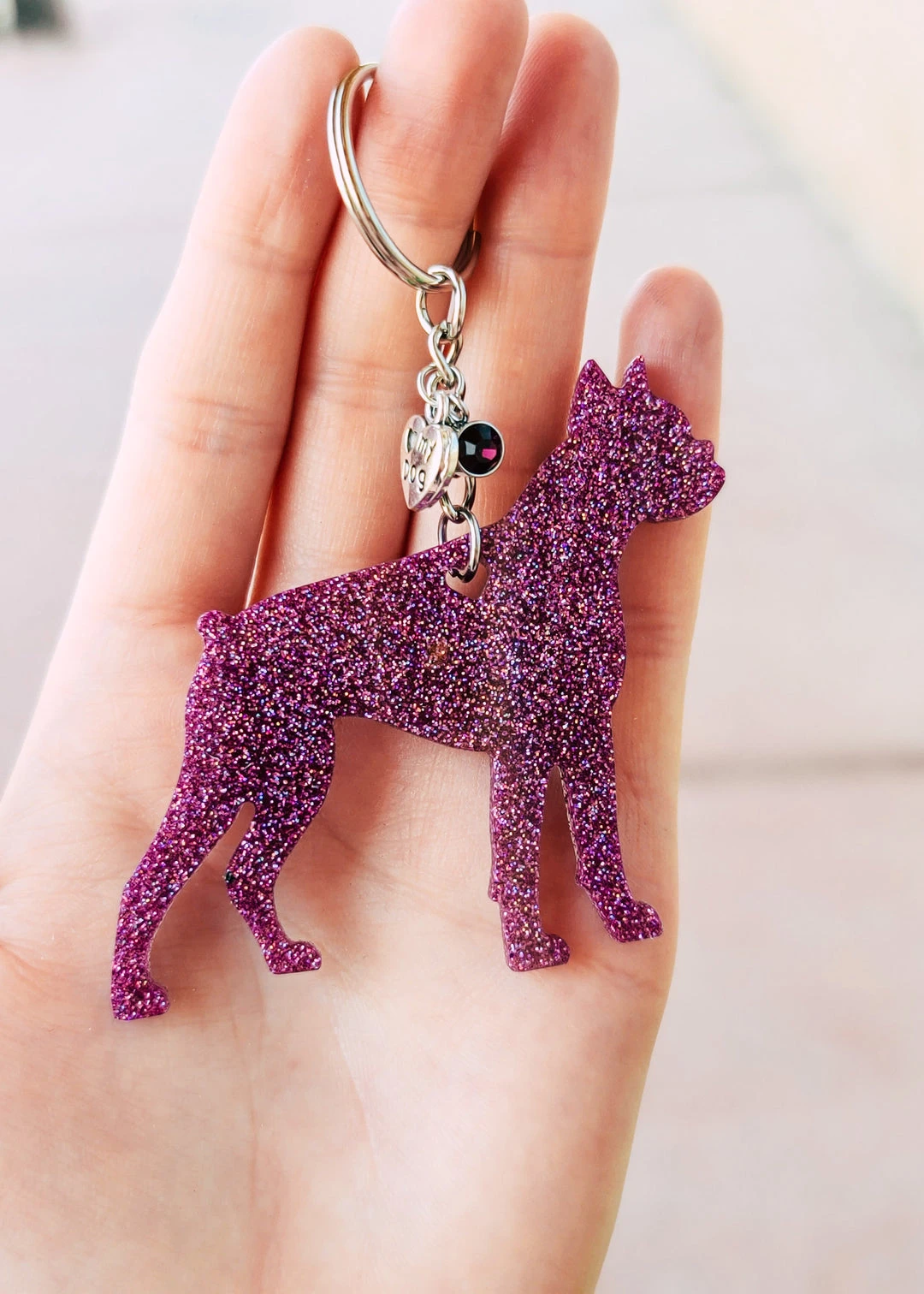 The Cinchy Cowgirl Purple Boxer Keychain - Unique Resin Accessories for Women & Cowgirls 3 The Cinchy Cowgirl Purple Boxer Keychain Accessories, Gifts & More