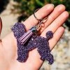 The Cinchy Cowgirl Resin Keychains Purple Poodle Keychain