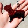 Cinchy Cowgirl Red & Black Frenchie Keychain - Unique Resin Accessory 1 The Cinchy Cowgirl Red & Black Frenchie Keychain