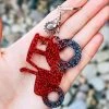 The Cinchy Cowgirl Red & Black Tractor Keychain Resin Keychains
