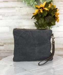 Sixtease Handbags & Wallets Red & Blue Aztec Cowhide Wristlet Pouch