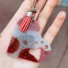 The Cinchy Cowgirl Red & Silver Paw Print Keychain Accessories, Gifts & More