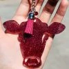 The Cinchy Cowgirl Red Cow Head Keychain