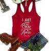 The Cinchy Cowgirl Red Drink Beer & Ride My Horse Tank Top Clothing