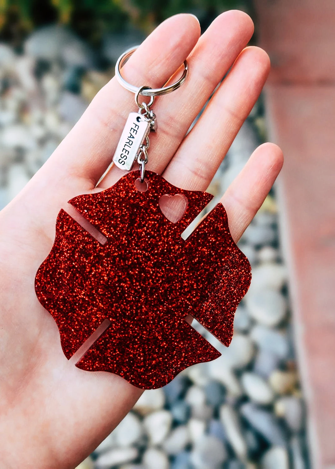 Cinchy Cowgirl Red Firefighter Fearless Resin Keychain - Unique Accessory & Gift 3 The Cinchy Cowgirl Red Firefighter Fearless Keychain Resin Keychains