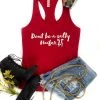 The Cinchy Cowgirl Red 'Don't Be A Salty Heifer' Graphic Tank Top - Casual Women's Clothing 2 The Cinchy Cowgirl Red Don't Be A Salty Heifer Tank Top Clothing
