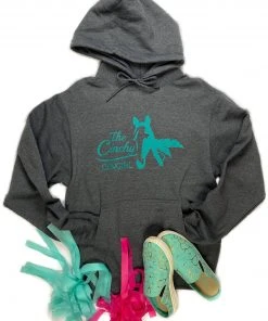 The Cinchy Cowgirl Dark Grey Logo Unisex Hoodie [FREE Logo Sticker!]