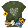 The Cinchy Cowgirl Corinthians 16:14 Rose Heart Army Green Short Sleeve Graphic Tee