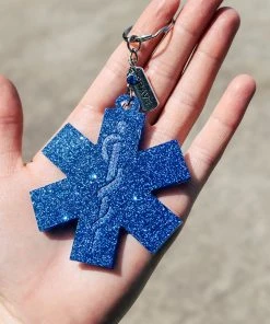 The Cinchy Cowgirl Royal Blue First Responder Brave Keychain