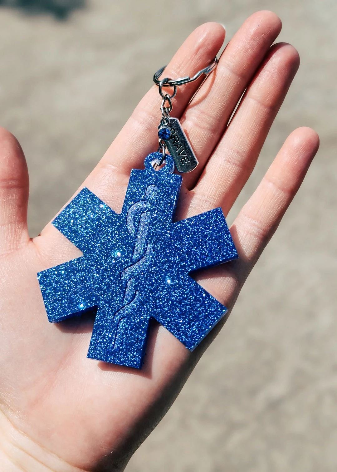 Cinchy Cowgirl Royal Blue First Responder Brave Keychain - MEGA SALE 3 The Cinchy Cowgirl Royal Blue First Responder Brave Keychain