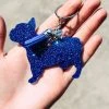 The Cinchy Cowgirl Royal Blue Frenchie Keychain Resin Keychains