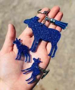 The Cinchy Cowgirl Royal Blue Moose & Minis (Set Of 3) Keychain Resin Keychains