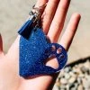 The Cinchy Cowgirl Royal Blue Paw Print Heart Keychain