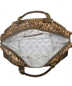 Myra Metallic Leopard Duffle Weekender Bag