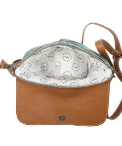 Myra Handbags & Wallets Ivy Teal Aztec Crossbody Handbag