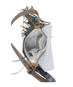 Myra Handbags & Wallets Concealed Carry Metallic Turquoise Cowhide Handbag