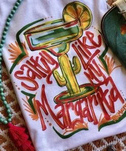 Thelattimoreclaim Featured Graphic Tees White Salty Like My Margarita Tee