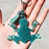 The Cinchy Cowgirl Resin Keychains Seafoam Green Frog Keychain