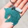 The Cinchy Cowgirl Seafoam Green Horse Keychain Resin Keychains
